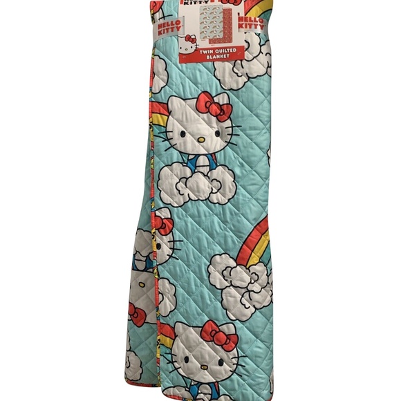 Hello Kitty Other - Hello Kitty Quilted Reversible Throw Blanket - Rainbow Ride Kitty, 60"x90"